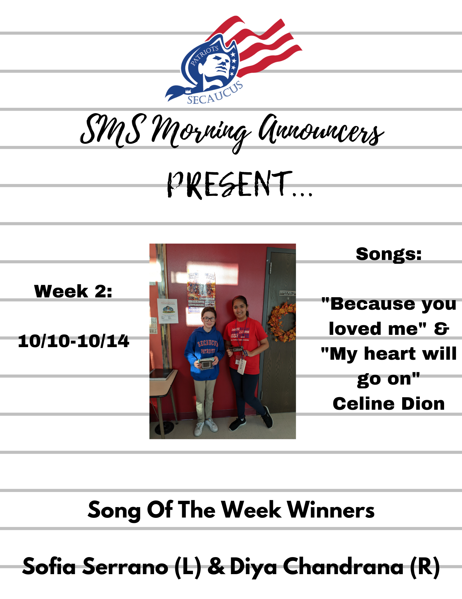 SMS Song of the Week Week 2